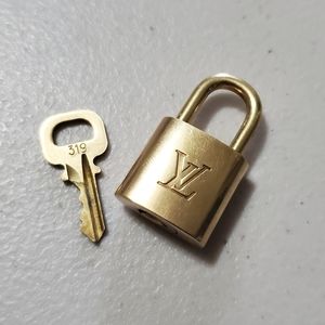 Gold Louis Vuitton Lock & Padlock Set #319